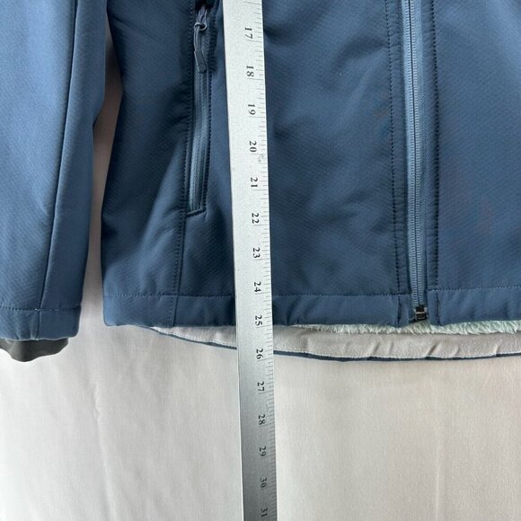 Mountain Hardwear Jacket Womens XS Softshell Sherpa Lined Hoodie Full Zip Blue - Picture 11 of 11